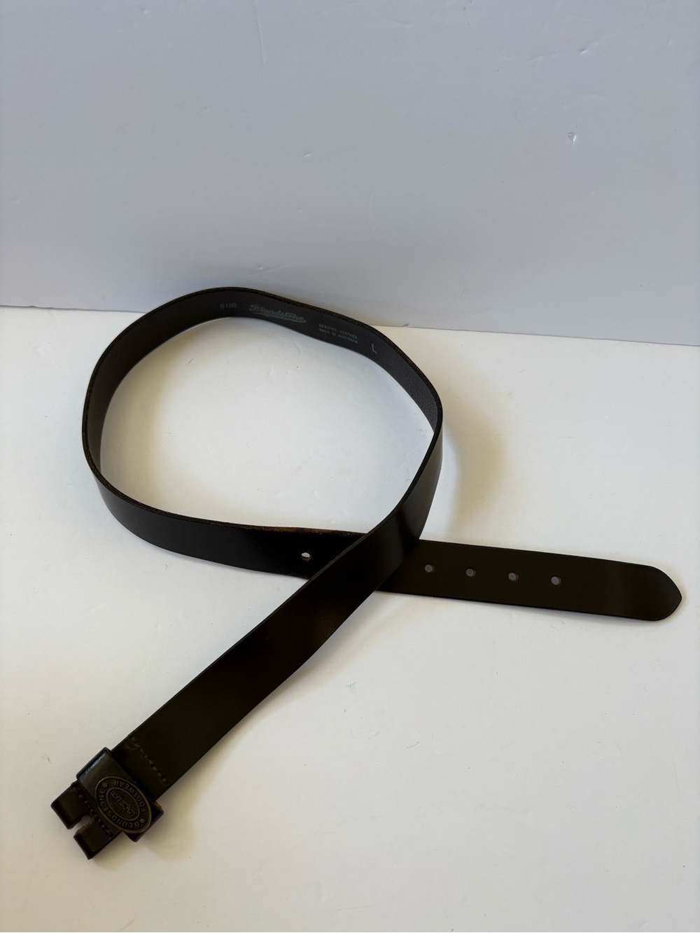 Blundstone Australia Genuine Leather Belt Dark Brown No Buckle Western Cowboy L